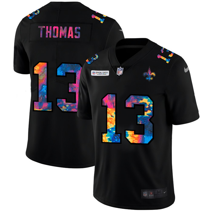 New Orleans Saints 13 Michael Thomas Men Nike Multi Color Black 2020 NFL Crucial Catch Vapor Untouch