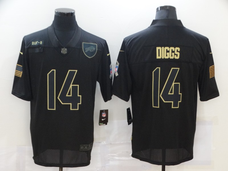 Nike Buffalo Bills 14 Stefon Diggs Black 2020 Salute To Service Limited Jersey