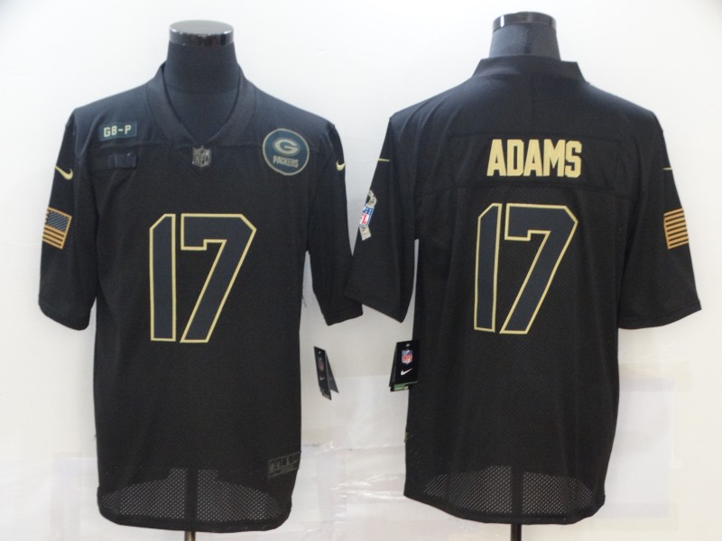 Nike Green Bay Green Bay Packers 17 Davante Adams Black 2020 Salute To Service Limited Jersey