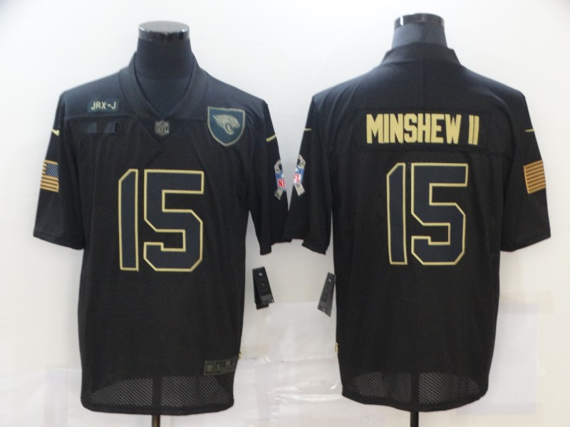 Nike Jacksonville Jaguars 15 Gardner Minshew II Black 2020 Salute To Service Limited Jersey