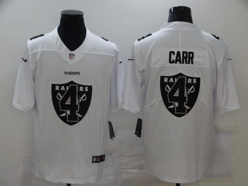 Nike Las Vegas Raiders 4 Derek Carr White Shadow Logo Limited Jersey