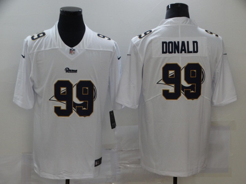 Nike Los Angeles Rams 99 Aaron Donald White Shadow Logo Limited Jersey