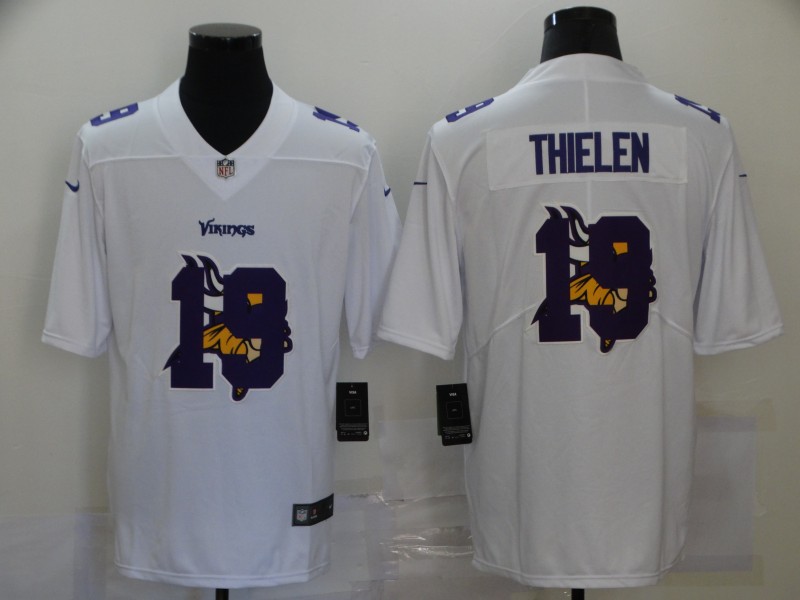 Nike Minnesota Vikings 19 Adam Thielen White Shadow Logo Limited Jersey