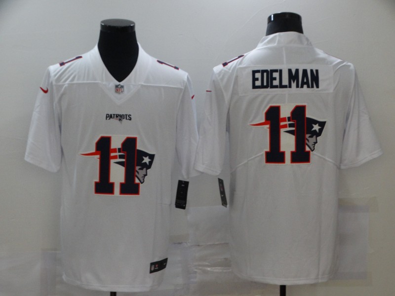 Nike New England Patriots 11 Julian Edelman White Shadow Logo Limited Jersey