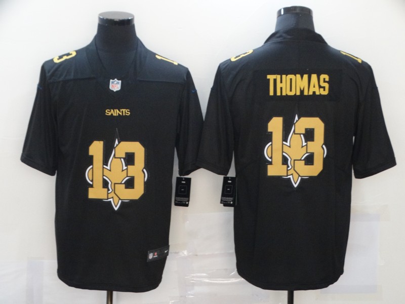 Nike New Orleans Saints 13 Michael Thomas Black Shadow Logo Limited Jersey