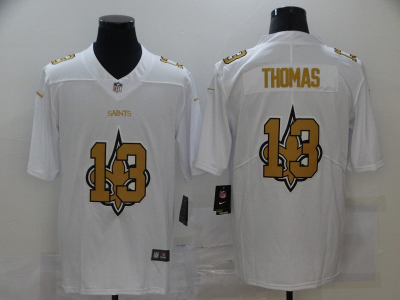 Nike New Orleans Saints 13 Michael Thomas White Shadow Logo Limited Jersey