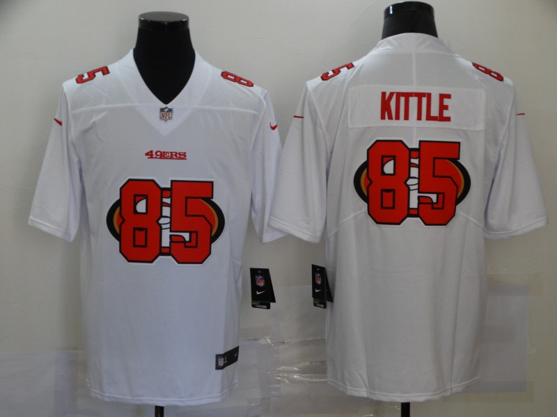 Nike San Francisco 49ers 85 George Kittle White Shadow Logo Limited Jersey