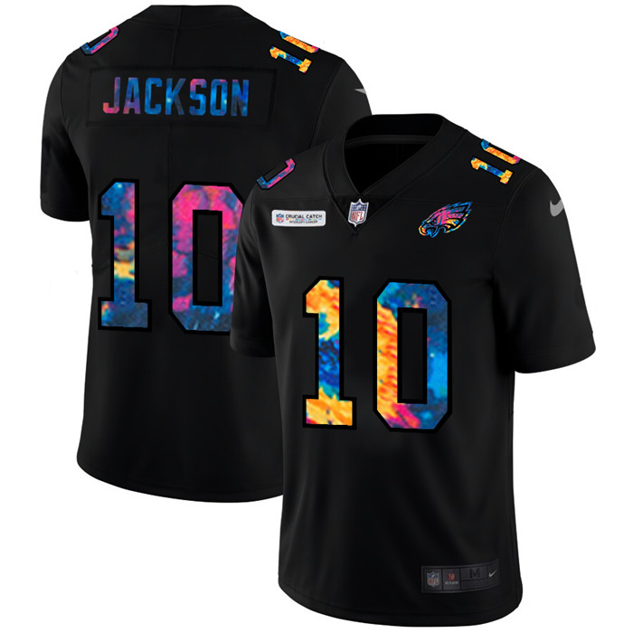 Philadelphia Eagles 10 Desean Jackson Men Nike Multi Color Black 2020 NFL Crucial Catch Vapor Untouc