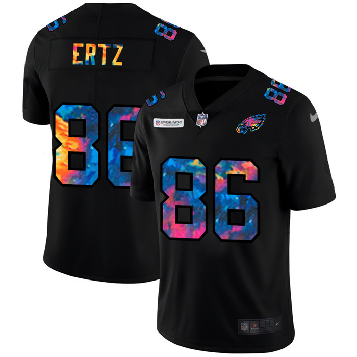 Philadelphia Eagles 86 Zach Ertz Men Nike Multi Color Black 2020 NFL Crucial Catch Vapor Untouchable