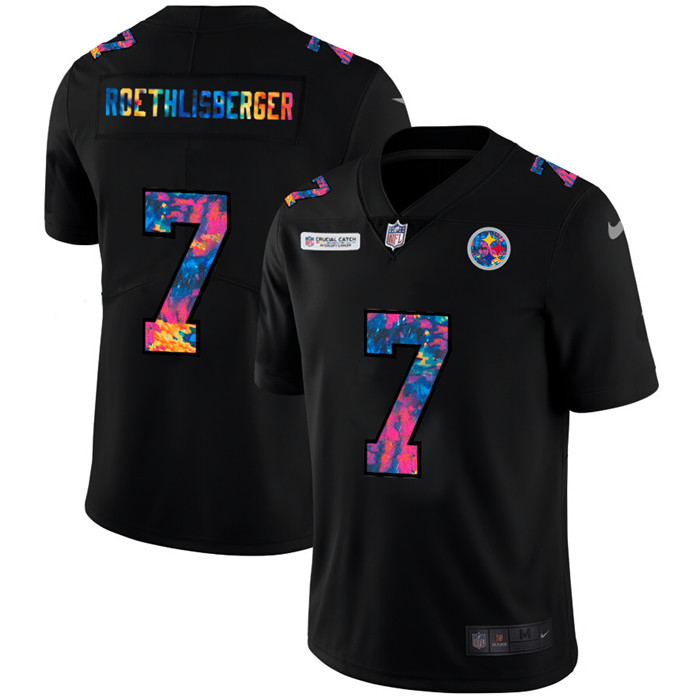 Pittsburgh Steelers 7 Ben Roethlisberger Men Nike Multi Color Black 2020 NFL Crucial Catch Vapor Unt