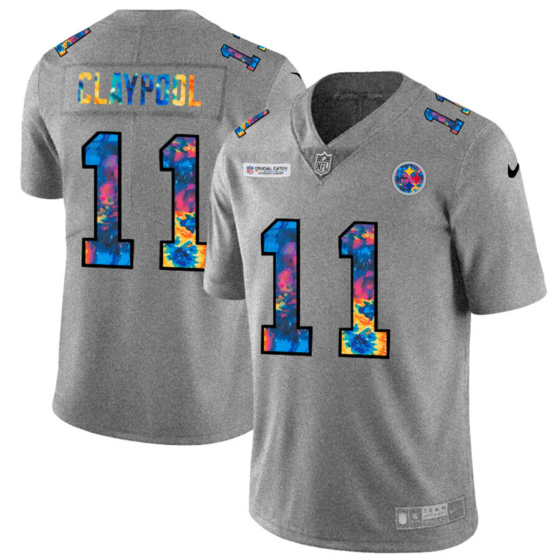 Pittsburgh Steelers 11 Chase Claypool Men Nike Multi Color 2020 NFL Crucial Catch NFL Jersey Greyhea