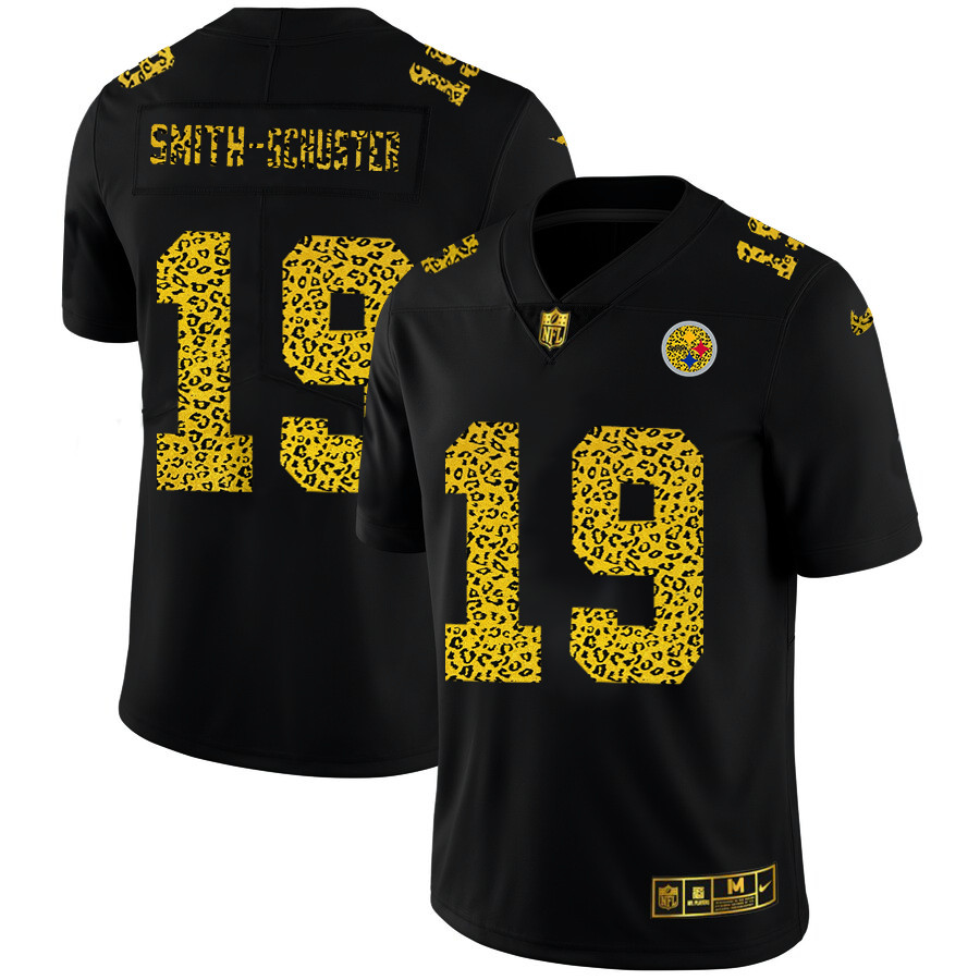 Pittsburgh Steelers 19 JuJu Smith Schuster Men Nike Leopard Print Fashion Vapor Limited NFL Jersey B