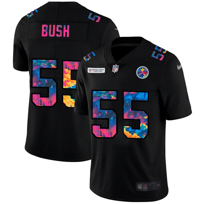 Pittsburgh Steelers 55 Devin Bush Men Nike Multi Color Black 2020 NFL Crucial Catch Vapor Untouchabl