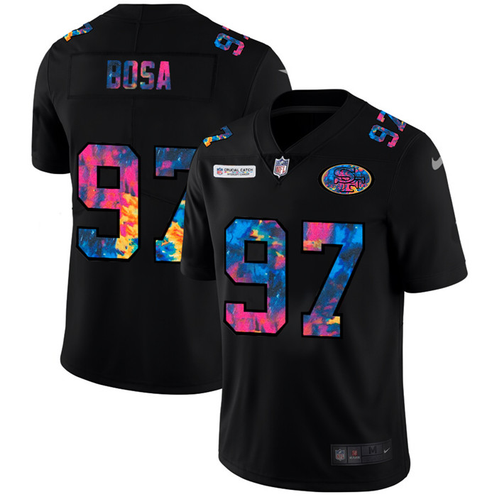 San Francisco 49ers 97 Nick Bosa Men Nike Multi Color Black 2020 NFL Crucial Catch Vapor Untouchable