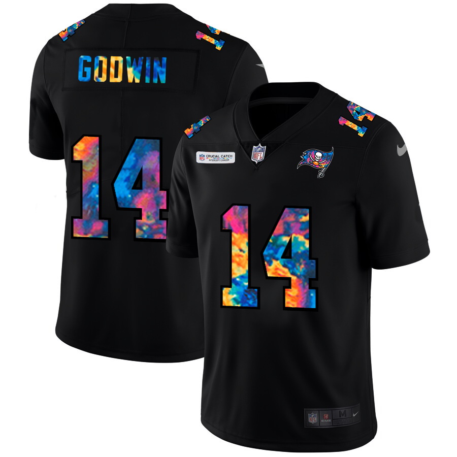 Tampa Bay Buccaneers 14 Chris Godwin Men Nike Multi Color Black 2020 NFL Crucial Catch Vapor Untouch