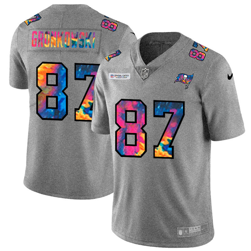 Tampa Bay Buccaneers 87 Rob Gronkowski Men Nike Multi Color 2020 NFL Crucial Catch NFL Jersey Greyhe