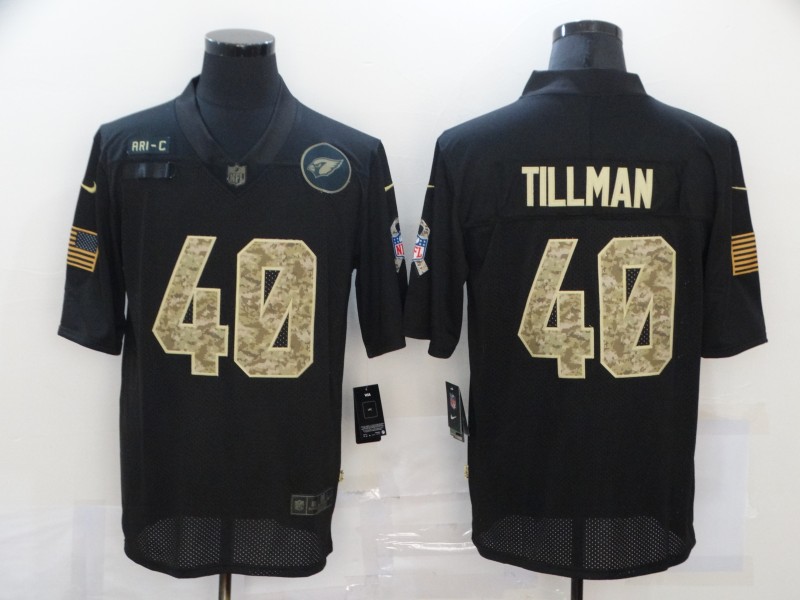 Nike Arizona Cardinals 40 Pat Tillman Black Camo 2020 Salute To Service Limited Jersey