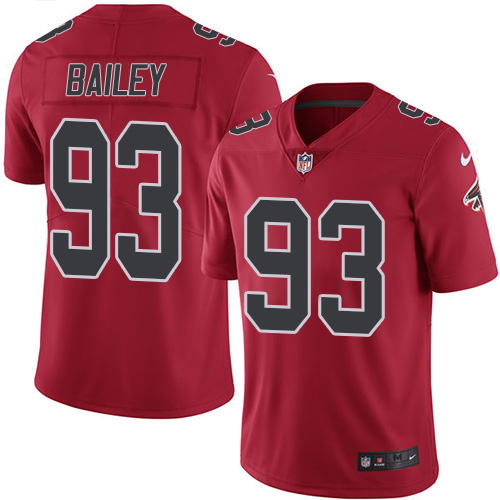 Nike Atlanta Falcons 93 Allen Bailey Red Men Stitched NFL Limited Rush Jersey