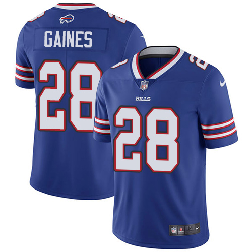 Nike Buffalo Bills 28 E J  Gaines Royal Blue Team Color Men Stitched NFL Vapor Untouchable Limited J