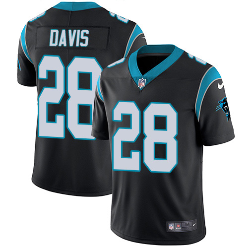 Nike Carolina Panthers 28 Mike Davis Black Team Color Men Stitched NFL Vapor Untouchable Limited Jer