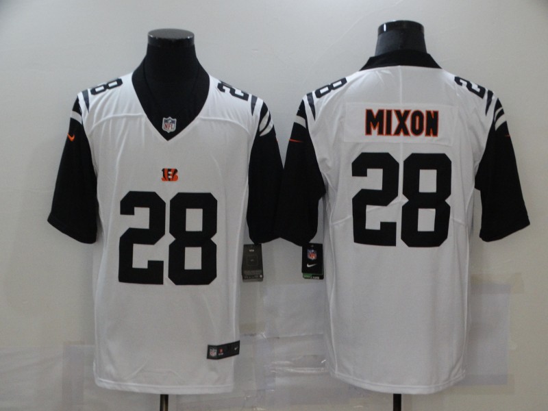 Nike Cincinnati Bengals 28 Joe Mixon White Color Rush Limited Jersey