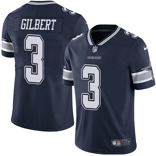 Nike Dallas Cowboys 3 Garrett Gilbert Navy Blue Team Color Men Stitched NFL Vapor Untouchable Limite