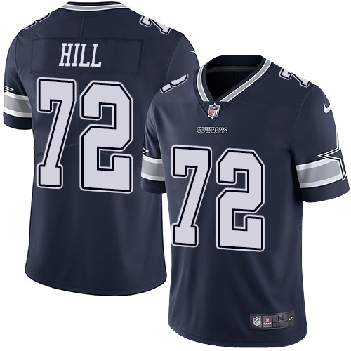 Nike Dallas Cowboys 72 Trysten Hill Navy Blue Team Color Men Stitched NFL Vapor Untouchable Limited 