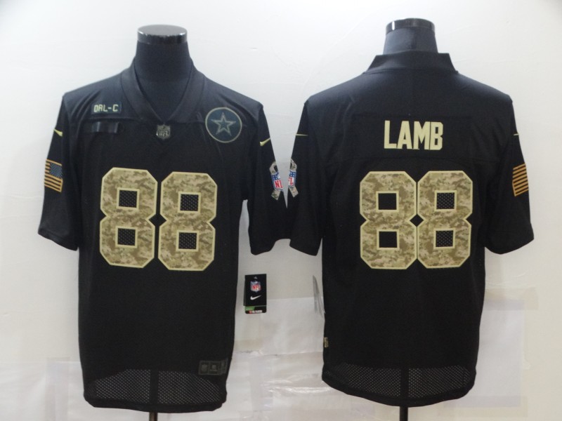 Nike Dallas Cowboys 88 Ceedee Lamb Black Camo 2020 Salute To Service Limited Jersey