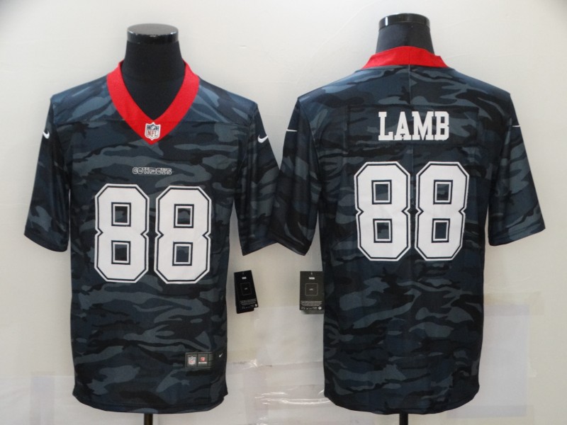 Nike Dallas Cowboys 88 CeeDee Lamb Black Camo USA Flag Limited Jersey