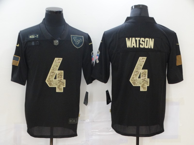 Nike Houston Texans 4 Deshaun Watson Black Camo 2020 Salute To Service Limited Jersey