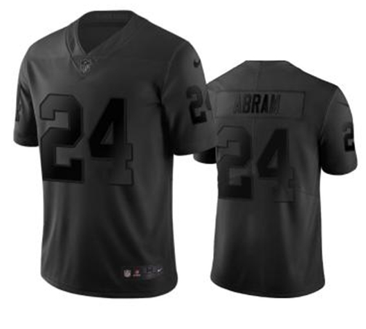 Nike Las Vegas Raiders 24 Johnathan Abram All Black Vapor Untouchable Limited Jersey