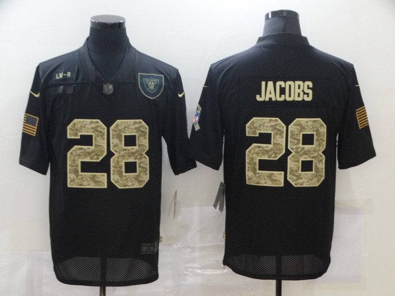 Nike Las Vegas Raiders 28 Josh Jacobs Black Camo 2020 Salute To Service Limited Jersey