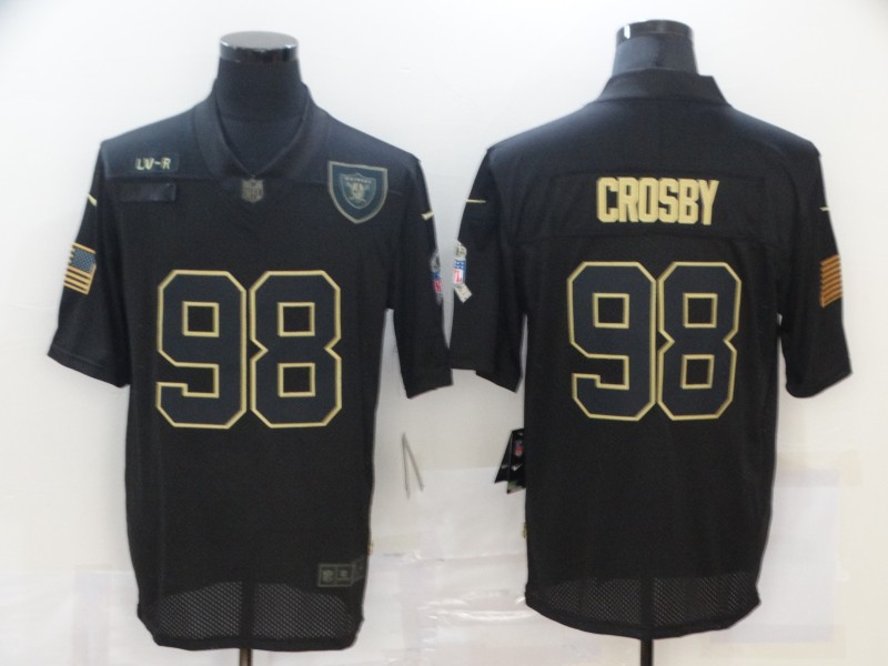 Nike Las Vegas Raiders 98 Maxx Crosby Black 2020 Salute To Service Limited Jersey