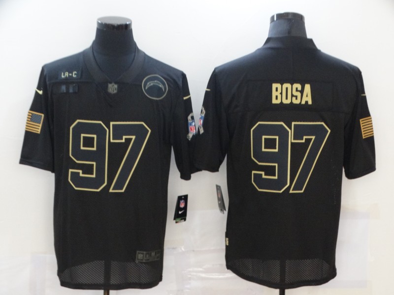 Nike Los Angeles Chargers 97 Joey Bosa Black 2020 Salute To Service Limited Jersey