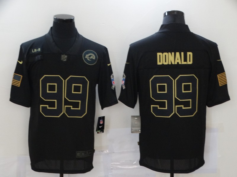 Nike Los Angeles Rams 99 Aaron Donald Black 2020 Salute To Service Limited Jersey