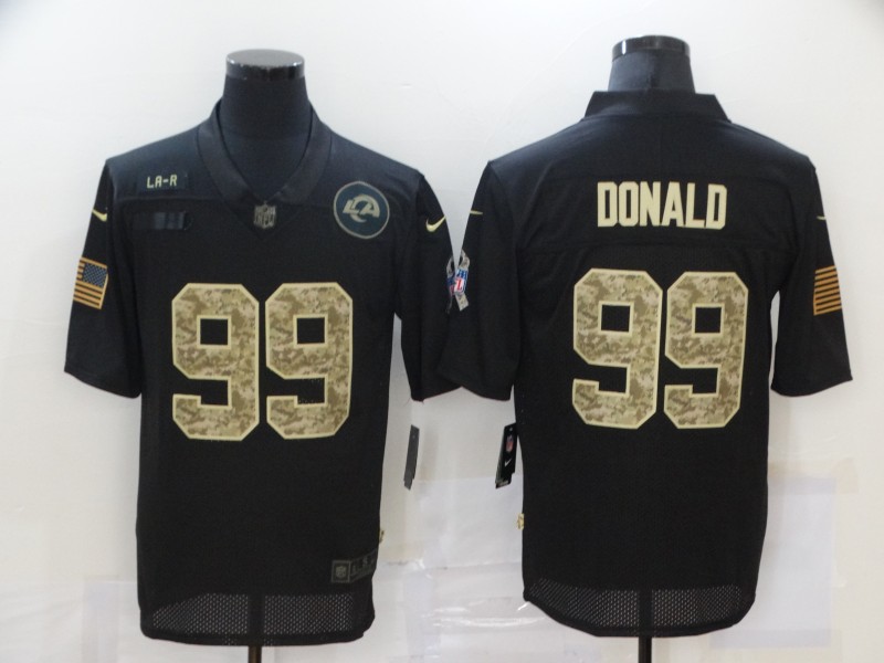 Nike Los Angeles Rams 99 Aaron Donald Black Camo 2020 Salute To Service Limited Jersey