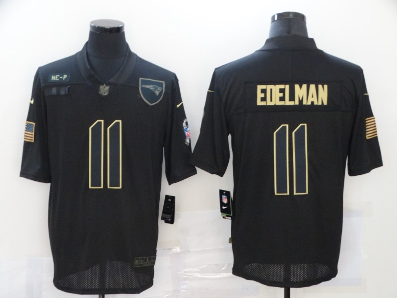 Nike New England Patriots 11 Julian Edelman Black 2020 Salute To Service Limited Jersey