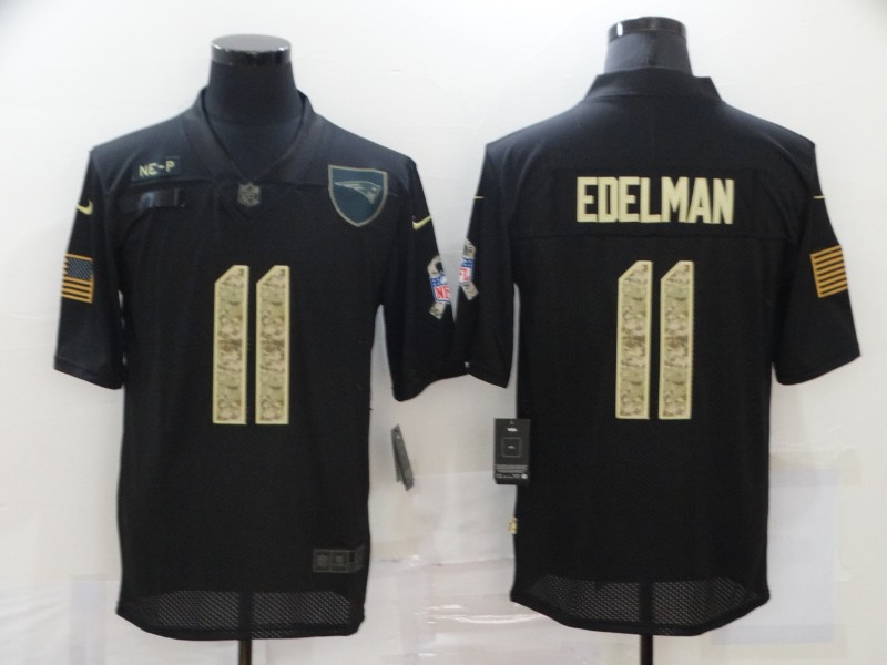 Nike New England Patriots 11 Julian Edelman Black Camo 2020 Salute To Service Limited Jersey