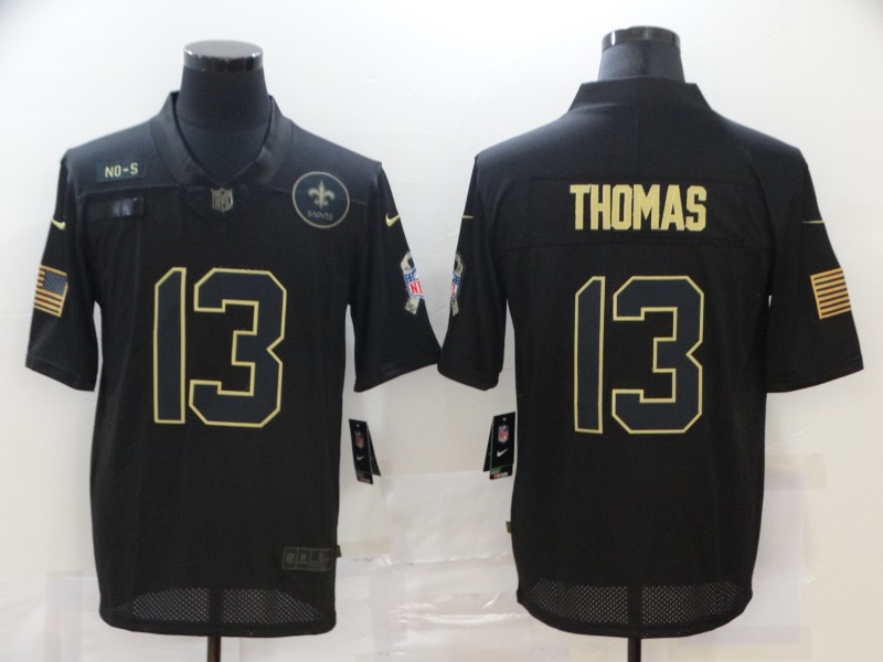 Nike New Orleans Saints 13 Michael Thomas Black 2020 Salute To Service Limited Jersey