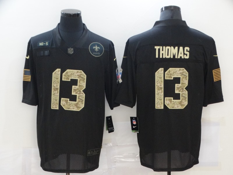 Nike New Orleans Saints 13 Michael Thomas Black Camo 2020 Salute To Service Limited Jersey