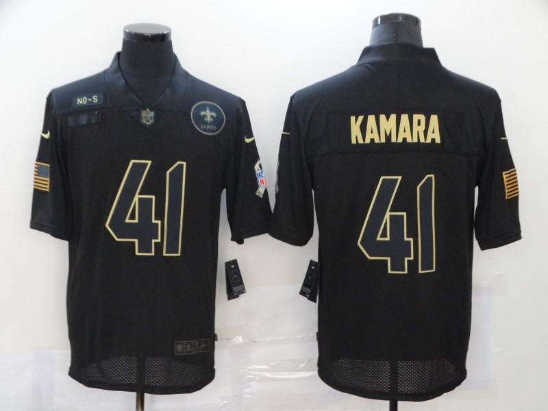 Nike New Orleans Saints 41 Alvin Kamara Black 2020 Salute To Service Limited Jersey