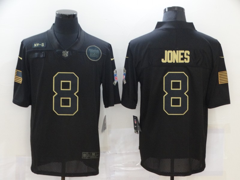 Nike New York Giants 8 Daniel Jones Black 2020 Salute To Service Limited Jersey