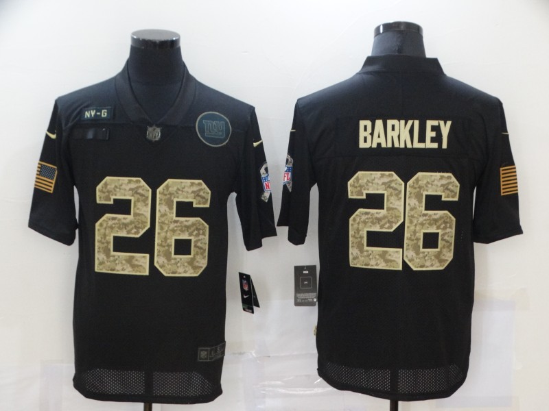 Nike New York Giants 26 Saquon Barkley Black Camo 2020 Salute To Service Limited Jersey