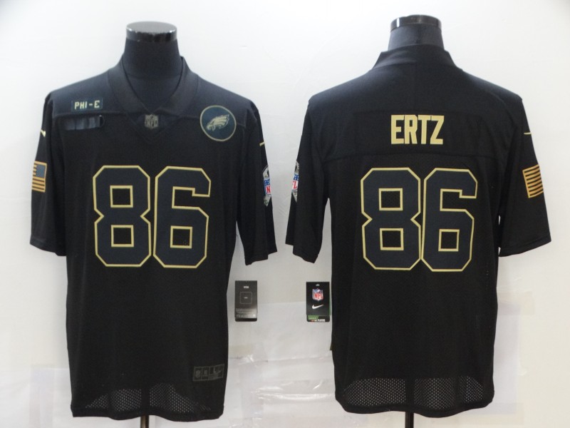 Nike Philadelphia Eagles 86 Zach Ertz Black 2020 Salute To Service Limited Jersey