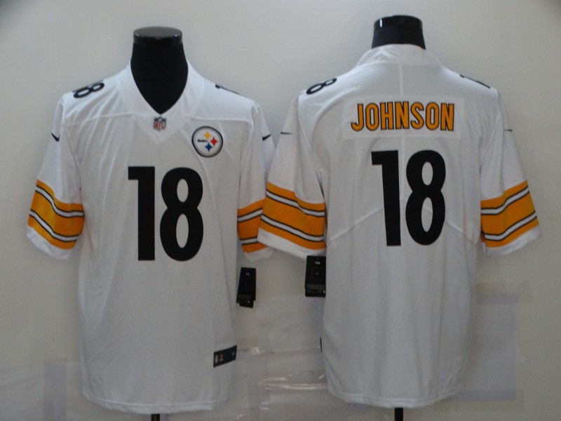 Nike Pittsburgh Steelers 18 Diontae Johnson White Vapor Untouchable Limited Jersey