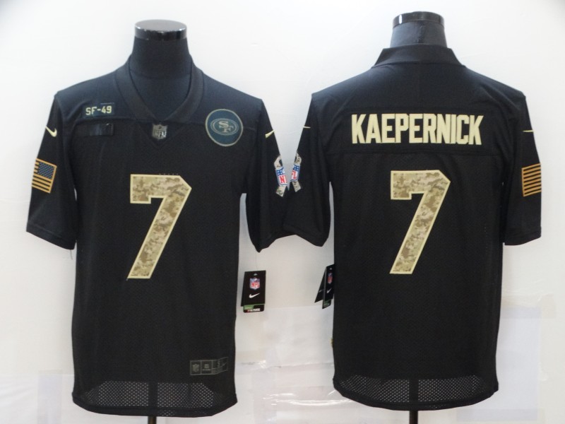 Nike San Francisco 49ers 7 Colin Kaepernick Black Camo 2020 Salute To Service Limited Jersey