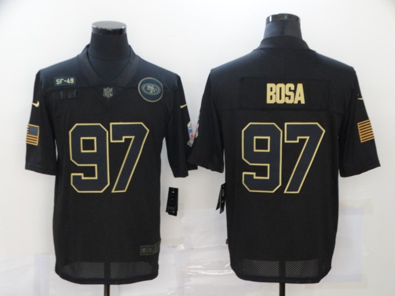 Nike San Francisco 49ers 97 Nick Bosa Black 2020 Salute To Service Limited Jersey