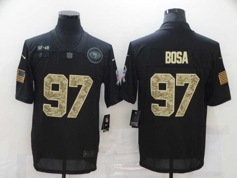 Nike San Francisco 49ers 97 Nick Bosa Black Camo 2020 Salute To Service Limited Jersey