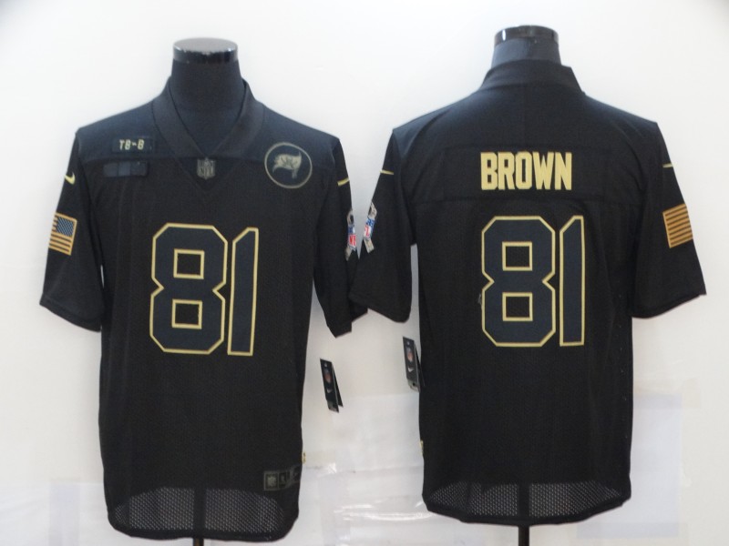 Nike Tampa Bay Buccaneers 81 Antonio Brown Black 2020 Salute To Service Limited Jersey