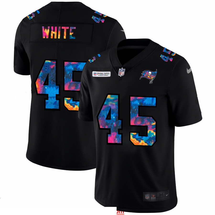 Men Tampa Bay Buccaneers 45 Devin White Men Nike Multi Color Black 2020 NFL Crucial Catch Vapor Unto